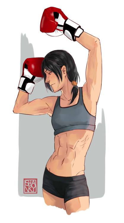 shanryart:girl need some love. this is just an excuse to draw a sexy Ymir in workout outfit really.