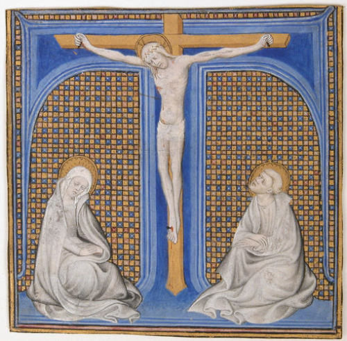 Manuscript Illumination with Crucifixion in an Initial T, from a Missal, Metropolitan Museum of Art: