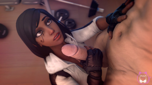 miawsfm:  (Animation) Pharah workout  Pharah working her biceps at the gym. The sound should be better (and higher) this time, and loop works just fine :) Me really happy how it actually look, and the clothed really suit her… Download (720p with sound!):