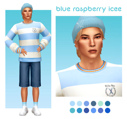 peachiiesims: Day 19: Blue Raspberry Icee by Glamlite x Icee beanie - hair - septum ring - pier