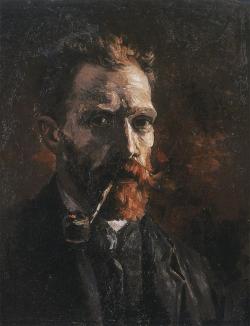 noten:   Vincent van Gogh self-portrait with pipe, 1886  