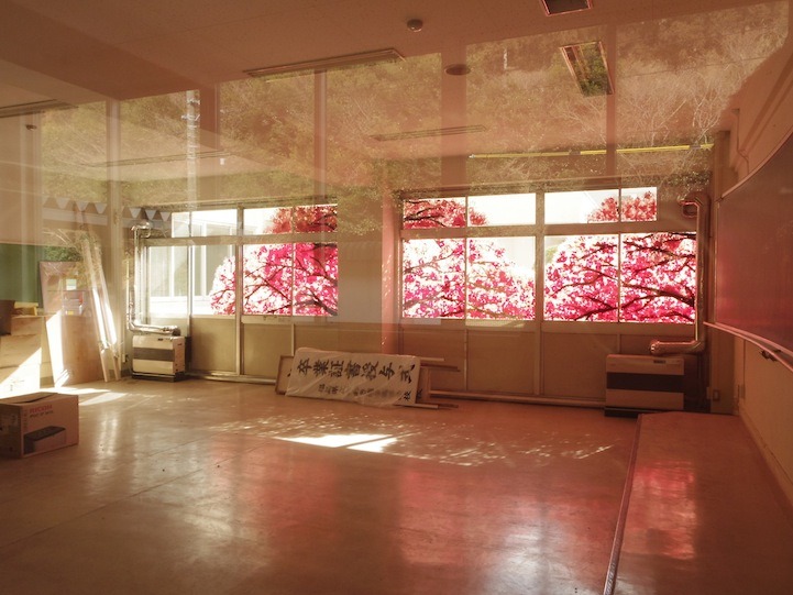 wetheurban:  ART: Eerie Cherry Blossom Murals Made with Hand Prints Although at first