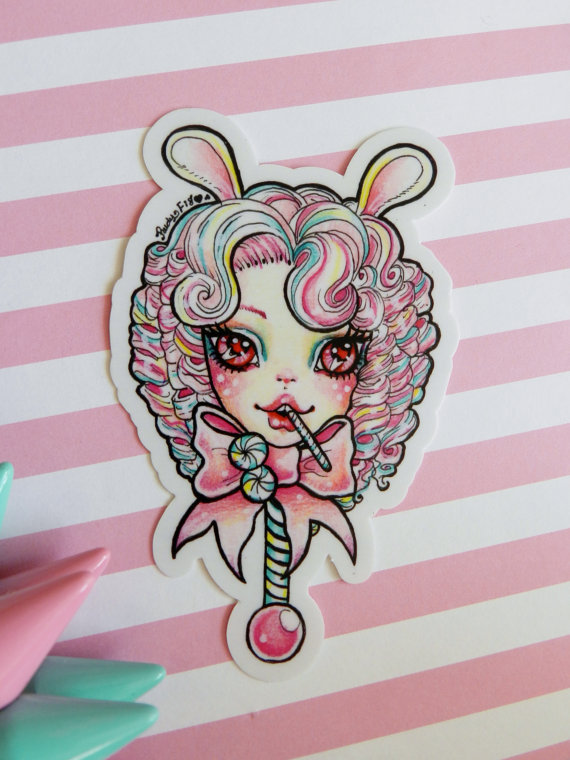 cultdoe:  Cotton Candy Girl Sticker $3.32 