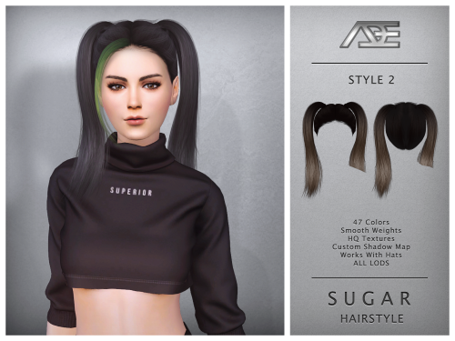 NEW HAIRSTYLES FOR SIMS 4 AT THESIMSRESOURCE!!!Hairstyles:Sugar Hairstyle (Style 1)Sugar Hairstyle (