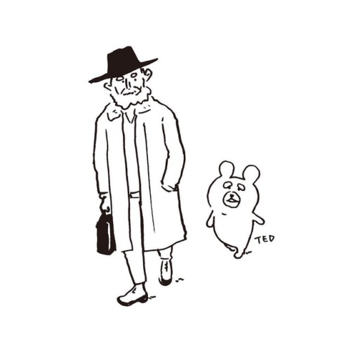 Kenta Kitahara 似たマユゲのヒトとクマ テッド Ted クマ Bear イラスト Kenta Kitahara 似たマユゲのヒトとクマ テッド Ted クマ Bear イラスト