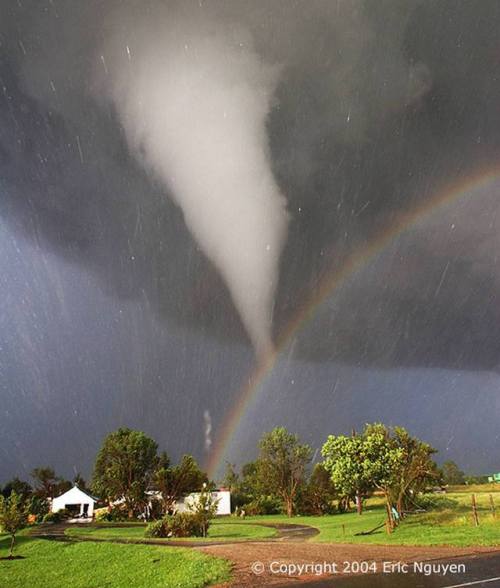 earthstory:Twister and rainbow over KansasTaken a decade ago by a dedicated storm chaser, those dedi