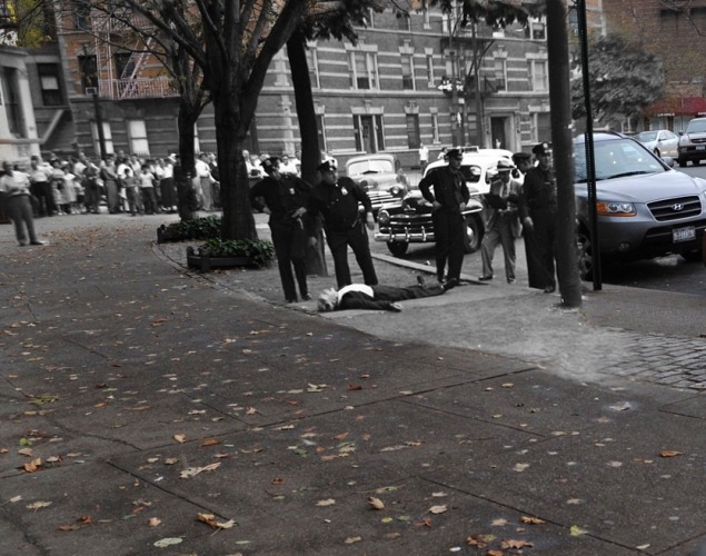 fer1972:  Crime Scenes blended into the actual NY Streets by Mark Hermann 