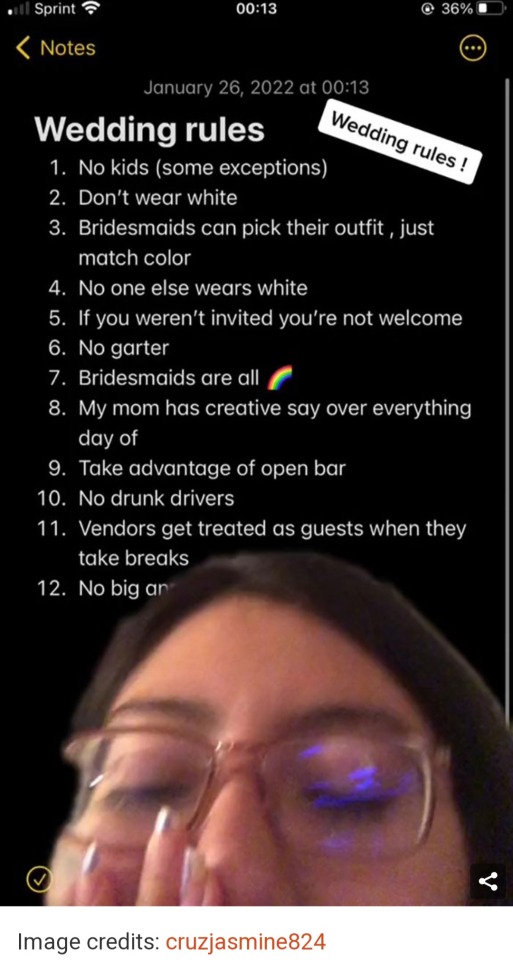 Why Are People Acting Like This Rules Are Ridiculous? This Wedding Sounds Nice.