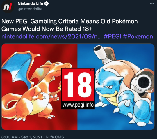 chibirisa20:Old Pokemon games are being rated 18+ meaning characters can legally say fuck if desired.