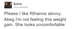 fedupblackwoman:  the-perks-of-being-black:  So did her pockets  I’m sorry, but when was it cool for women to start body shaming women? She’s not trying to fuck them so what’s the issue. And Rihanna looks the same to me. This is why feminism is