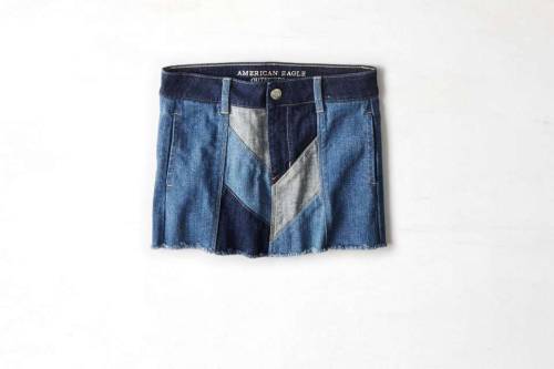 hipster-miniskirts: AEO Patched Denim Mini Skirt