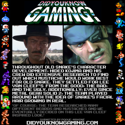 didyouknowgaming:  Metal Gear Solid 4.  http://www.neogaf.com/forum/showthread.php?t=73805