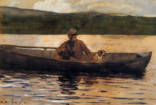 The Painter Eliphalet Terry Fishing from a Boat, Winslow Homer, 1874