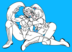 meekstape:im so hype for rainbow mika and her tag team girlfriend omg…two versions bc i couldnt decide which i liked more!!