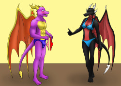 “Cynder, did you mix the clothings up again?”“What do you mean?”“Your panties got mixed with my white underwear, it’s turned pink now&hellip;”“Looks hot~”“Wait what?!”“What? I think you’ll look cute in pink briefs~”(Spyro did