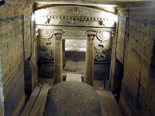 The catacombs of Kom El Shoqafa in Alexandria, considered one of the Seven Wonders of the Middle Age
