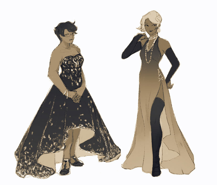 nightcigale:Quick sketches, thanks to the Strilonde’s discord for art prompts ♡