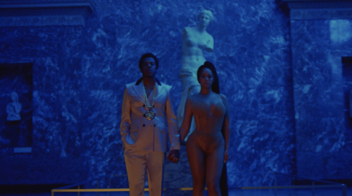 A list of paintings and sculptures from the Louvre in order of appearance as seen in Beyoncé 