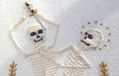 ghoulnextdoor:LITTLE EMBROIDERED BONES: T.C. Hutchinson of tinycup needleworks 