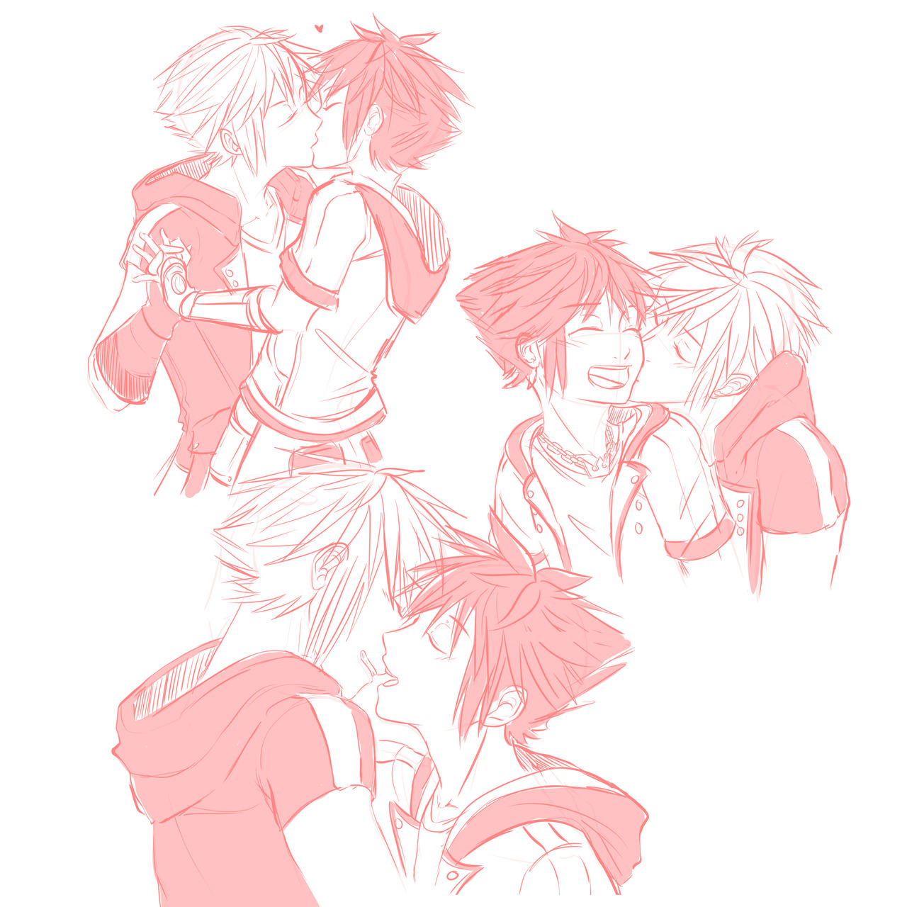 xxkurisshixx: ~ eyes closed ~ have some soriku sketches c: 