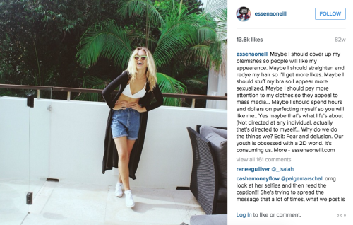 lunarcappy:  sexandtheastrology:  haydenomero:  so i dont know if any of you have heard of essena oneill, but basically she is this 18 year old girl who spend the last year building a ‘career’ in social media and youtube. however, yesterday, she deleted