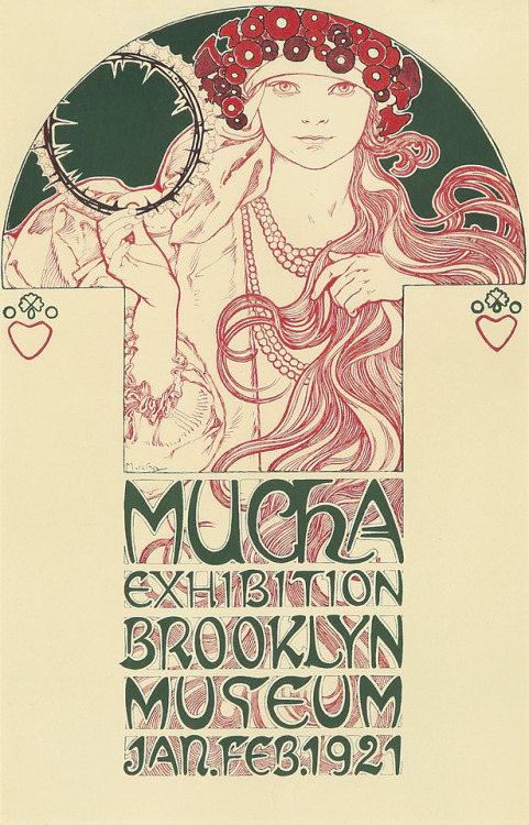 Brooklyn Museum. 1920. Alphonse Mucha.12 1/8 x 19 1/8 in./23.8 x 48.5 cmIn 1921, a retrospective of 