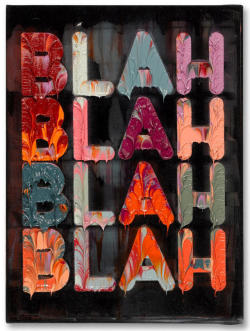 thevisualvamp: thunderstruck9:  Mel Bochner (American, b. 1940), Blah, Blah, Blah, 2009. Oil on black velvet, 30.8 x 22.9 cm.  Typography porn  