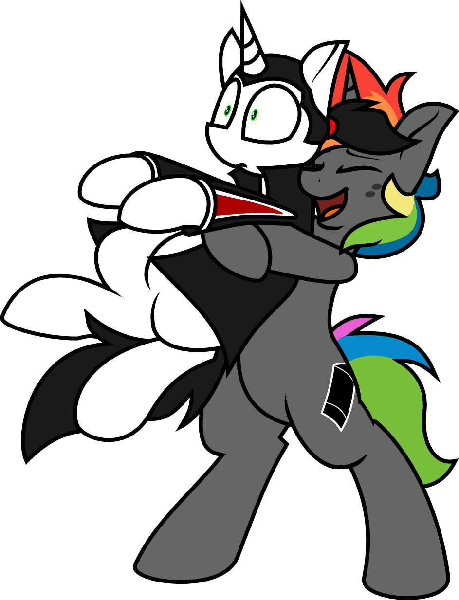 coatieyay:  Krylone giving Dattepone a big ol’ hug. Lines by @shinonsfw, vectored