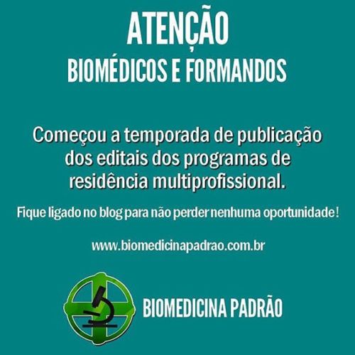 Fique ligado www.biomedicinapadrao.com.br #residência #biomedicina #biomédico