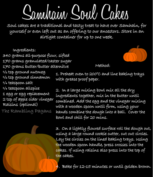theramblingpagans:Samhain soul cake recipe. -Originally posted on our website-