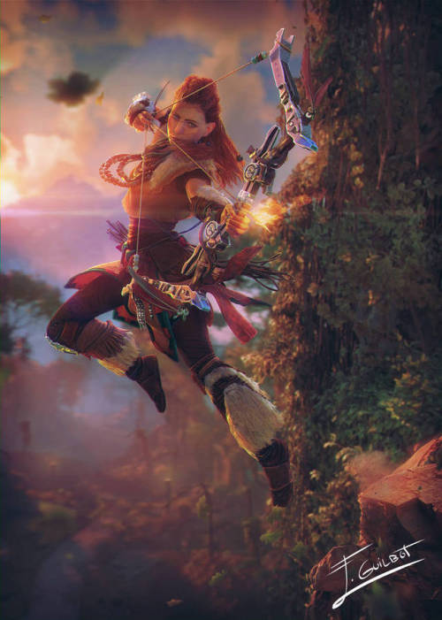Aloy by brinx-II on Deviant Art.Can’t accurately describe all the ways this art is amazing. Just&hel