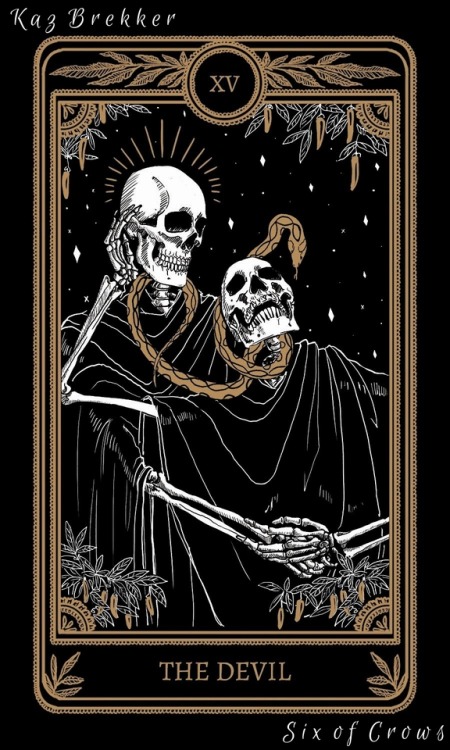 elixirclub:  Six of Crows - Tarot Cards No mourners. No funerals. Among them, it passed for good luck. Artwork by Amrit Brar 