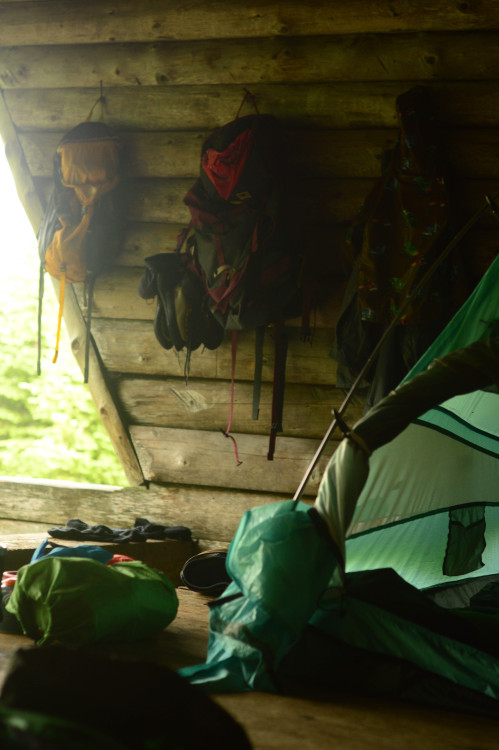 Backpack RackHorn Lean-to- everything is soaked.Kelsey A St GermainNikon D3200