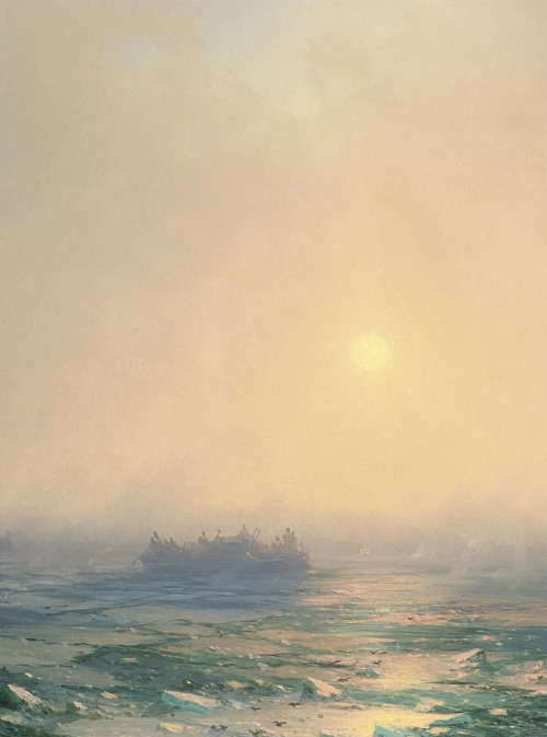 camilla-macauley: Ivan Konstantinovich Aivazovsky, Ice in the Dnepr (1872) (viaslojnotak)