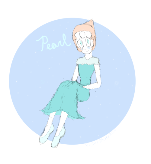 busted-bladers-bag-of-art:  And here’s Pearl in the beach outfit from the “Beach Party” episode. I love Pearl, and was not surprised her outfit was a bit conservative. : 3 A cute little dress.  Steven Universe belongs to Cartoon Network. 