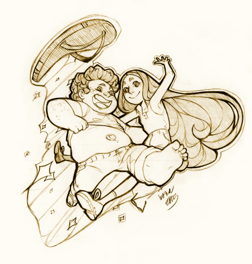 kitkaloid:  Steven and Connie doodle that I just got around to scanning :oo 