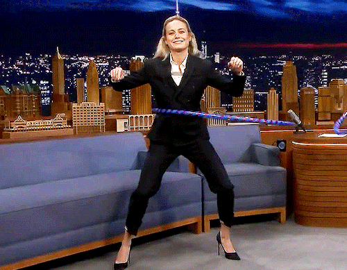 rainbowkarolina:Brie Larson hula hooping on The Tonight Show Starring Jimmy Fallon