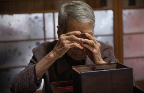 92 year-old Miyo Masuyama, a descendant of hidden Christians who were persecuted during the Shogun r