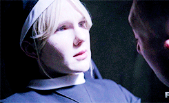 lookatyoumissbettetattler-blog:  &ldquo;I can’t tell you how much your compassion for these creatures means to me&rdquo; - Dr. Arden to Sister Mary Eunice  Is no one gonna talk about how Sister Mary-Eunice is possessed by the devil in the last one? 