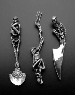 ronbeckdesigns:  skeleton cutlery | unknown 
