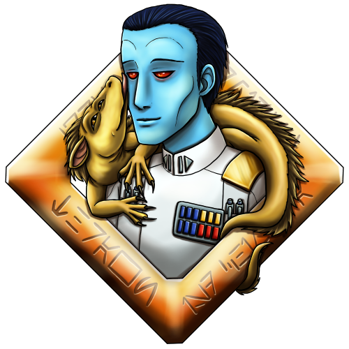 The sticker and charm designs I drew for the Thrawn: Of Mitths and Legends zine.