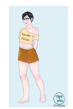 zephyrine-gale:  ayainu:i had this for a while, I might be too late to jump the bandwagon but here: crop top yuuri from @zephyrine-gale ‘s trend! !!!