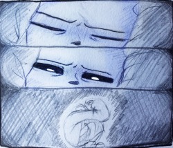 protopacman:  thelostmoongazer:   Sans has really bad night terrors and Papyrus wakes up in the middle of the night to comfort him (even tho he’s really confused and disoriented)  EDIT; I fixed it so you guys can read it easier since I was getting