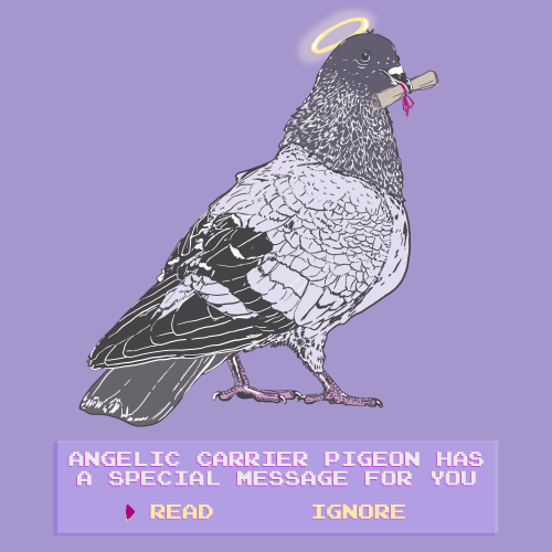 Angelic Carrier Pigeon has a Message for You! Art by Liberal Jane