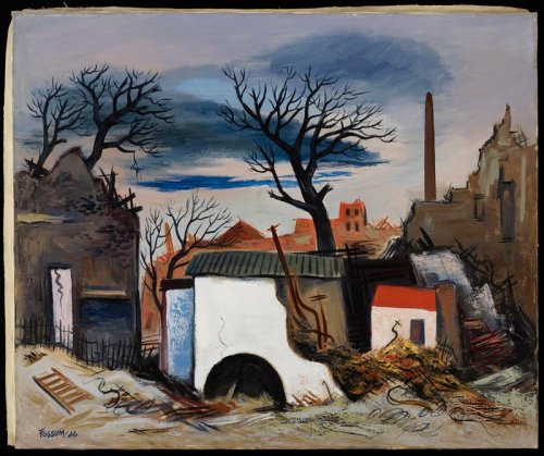 German Ruins, Syd Fossum, 1946, Minneapolis Institute of Art: PaintingsDepiction of ruins, with buil