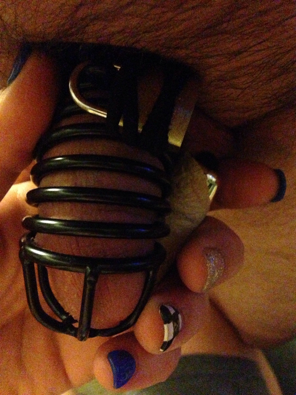 masterspup-pet:  My wonderful  masterandpup-pet all locked up :) love the black cage.