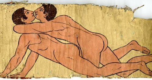 Drawing (1827) of Etruscan frescoe from Tomb of the Chariots (Tomba delle Bighe) (BCE), Necropolis of Monterozzi, near Tarquinia, Italy. (via William Kimber)britishmuseum.org
