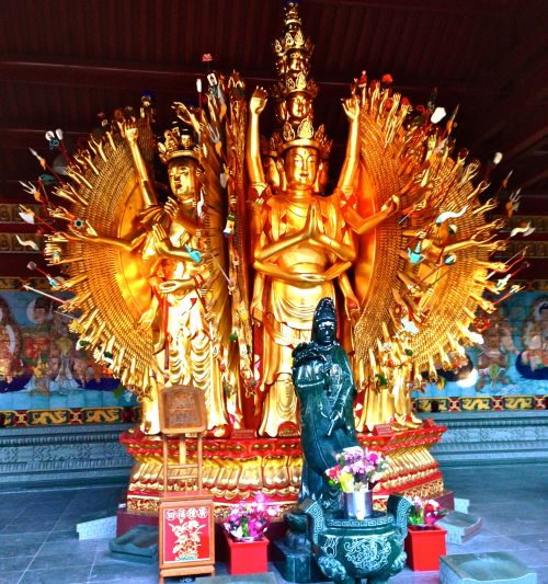 At the International Buddhist Temple in Richmond, statue of Guan Yin, a.k.a. Avalokitesvara, Thousan