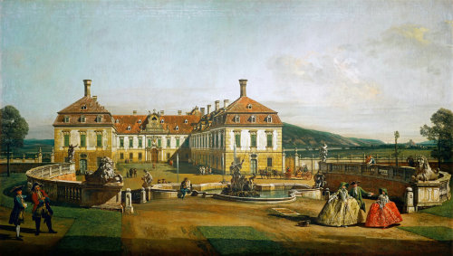 View of the Schloss Hof by Bernardo Bellotto aka Bernardo Canaletto, 1758-61 Austria