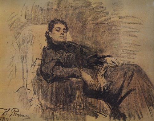 geritsel:Ilya Repin - portrait study of the actress Eleonora Duse